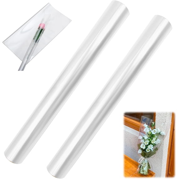 40cm x 15m Clear Cellophane Wrap - Transparent Wrapping Paper Film Roll, Thickness Wrapping Paper for Gift Hampers, Baskets, Craft Projects, Florists, Flowers,Flower Bouquet & Large Gift Wrap