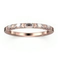 thumbnail image 1 of .40ct Baguette Cut Five Diamond Moissanites 18K Rose Gold Over Silver Wedding Band, 1 of 4