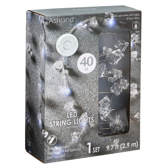 40ct. Cool White LED Ice Chips String Lights by Ashland