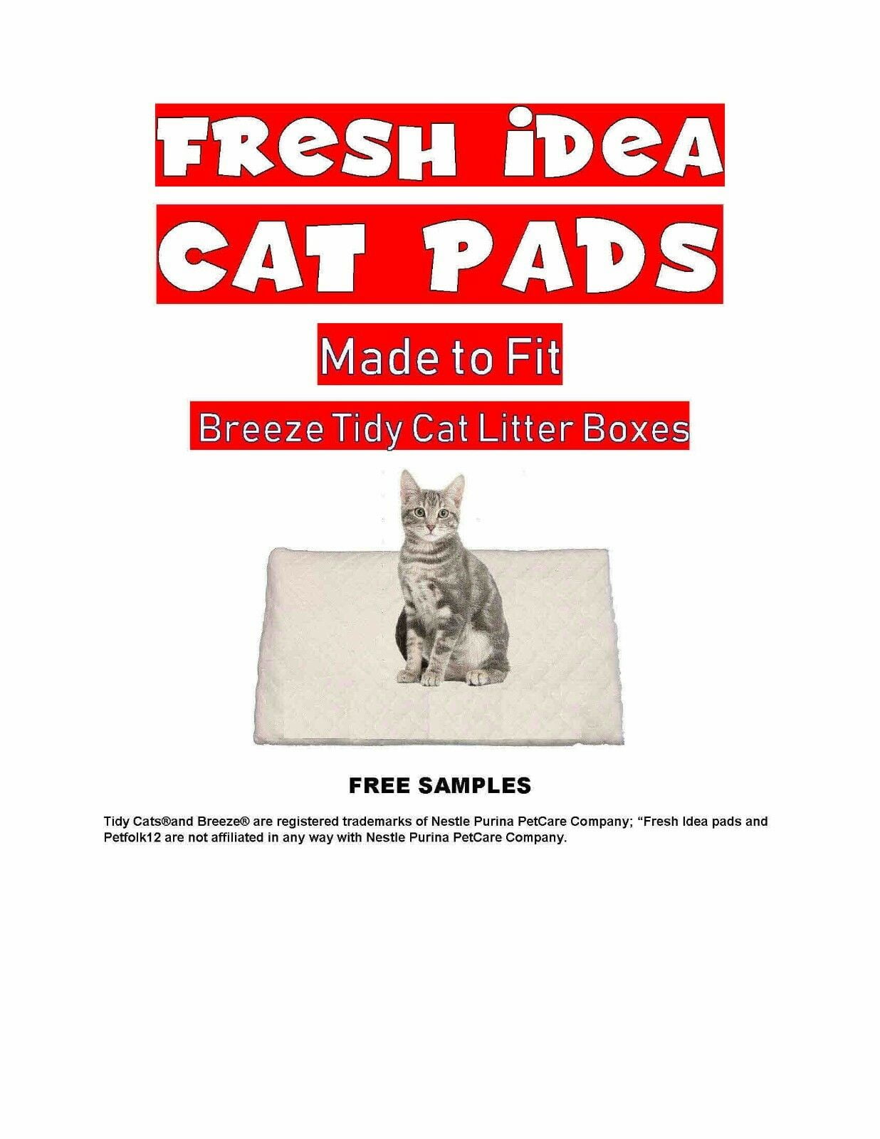 40ct Kitty Kat Litter Box Pads for Breeze Litter Box Under .80Cents each
