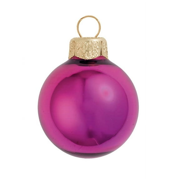 Whitehurst Mini Shiny Finish Glass Christmas Ball Ornaments - 1.5" (40mm) - Soft Rose - 40ct