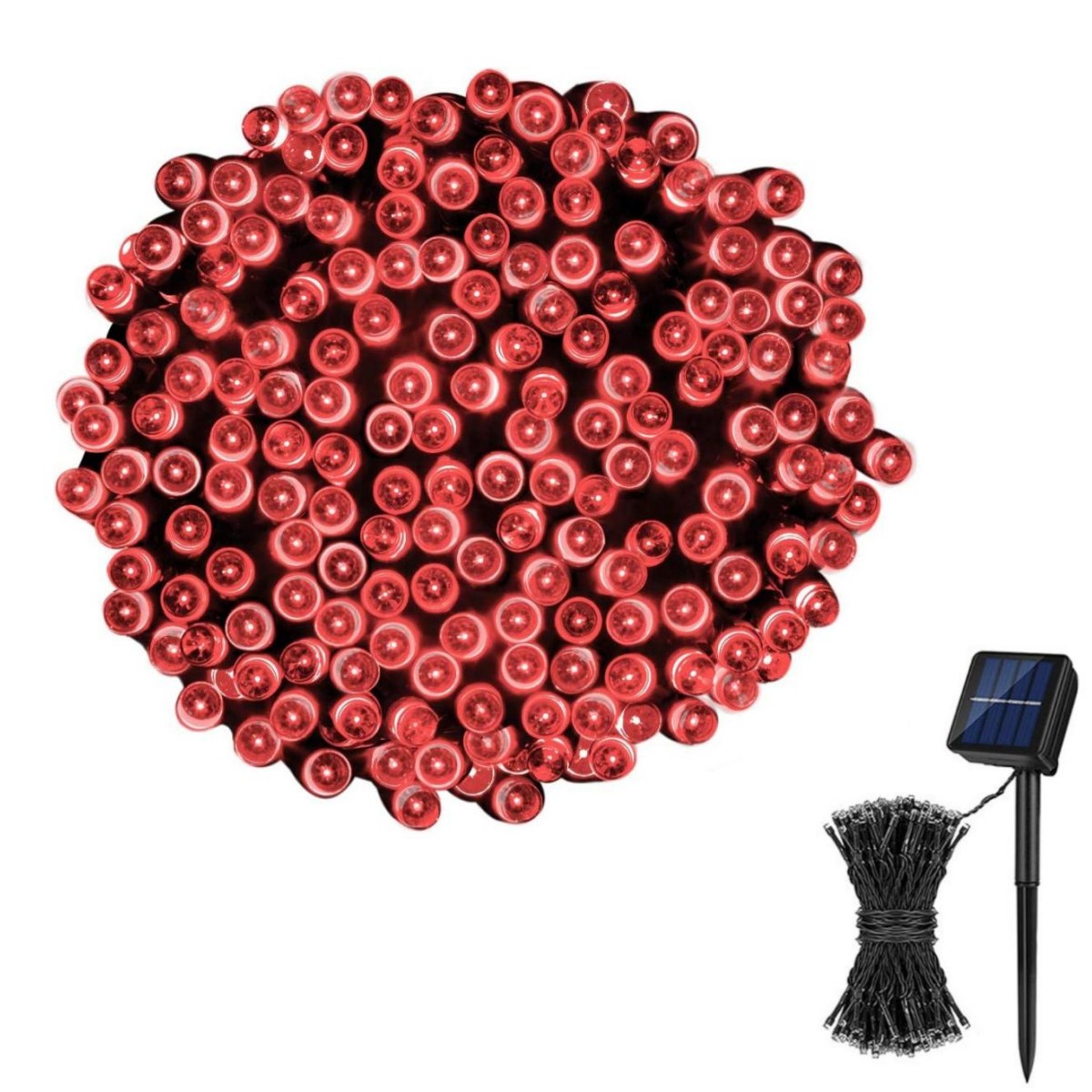 40ft 100 LED Solar Christmas String Lights with 8 Modes, Waterproof Outdoor Decorative Lights