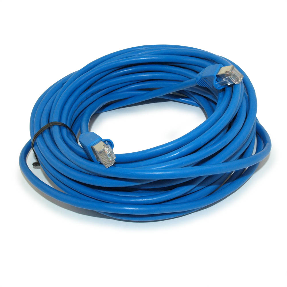 40ft Cat7 Shielded (SSTP) Ethernet Patch Cable - RJ45 Booted Blue, 600MHz, 10Gbps, Double Shielded