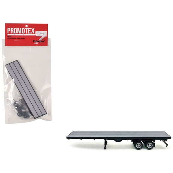 40ft Flatbed Trailer Gray Top 1/87 (HO) Plastic Model by Promotex