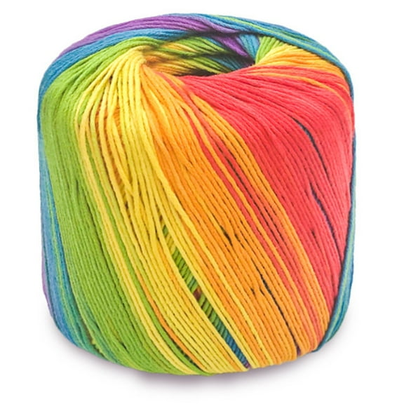 40g 8 Strands Rainbow Colorful Cotton Lace Yarn DIY Hand Knitting Crochet Thread