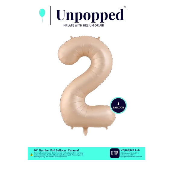 40in Caramel Number Balloon #2 | Unpopped