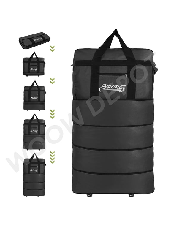 40in Expandable Suitcase Bag 4 Layer Collapsible Rolling Luggage Wheeled Duffle Bag Large for Home Storage Cargo Travel Business Moving