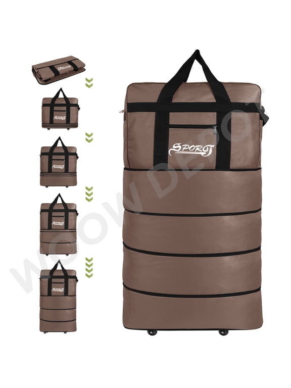 40in Expandable Suitcase Bag 4 Layer Collapsible Rolling Luggage Wheeled Duffle Bag Large for Home Storage Cargo Travel Business Moving