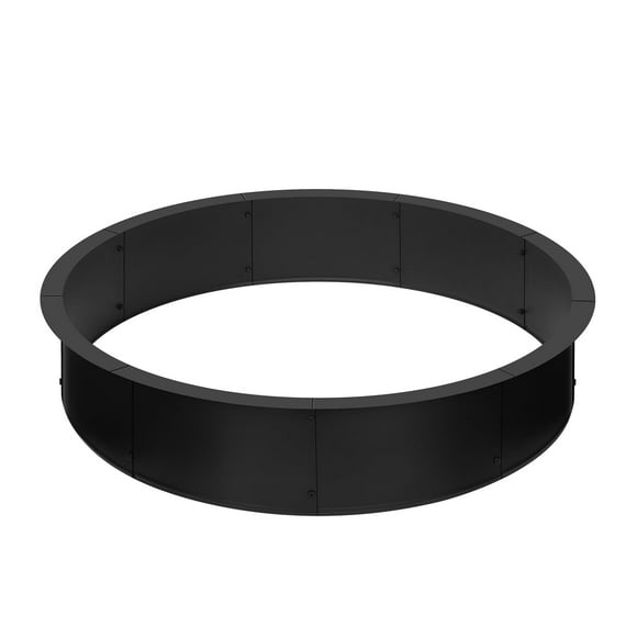 40in Fire Pit Ring Outdoor, Round Wood Burning Fire Pit Accessories, DIY Metal Steel Liner Insert for Bonfire Outside Camping Above or In Ground (46 Inch Outer 43 Inch Inner)