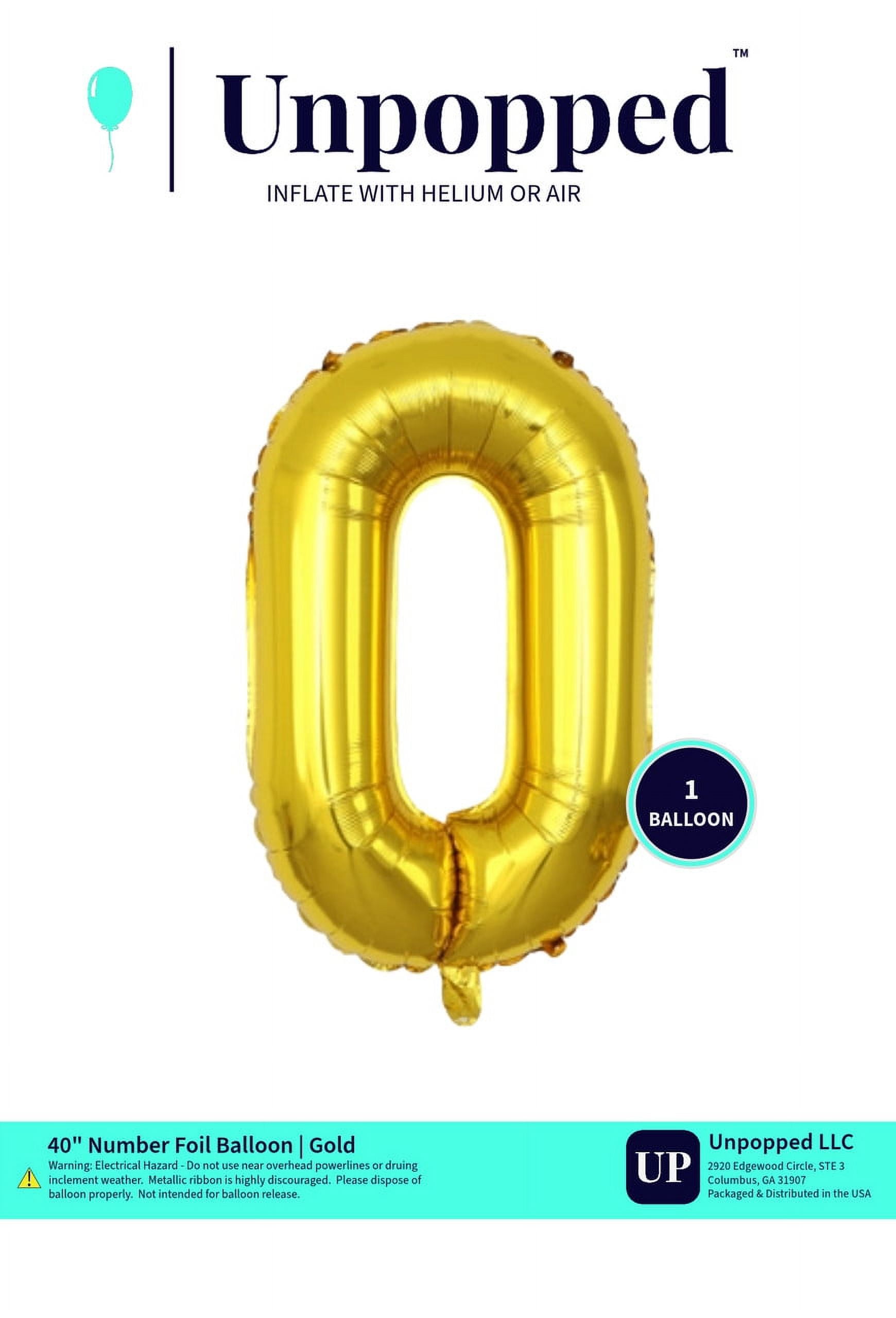 40in Gold Number Balloon #0 | Unpopped - Walmart.com