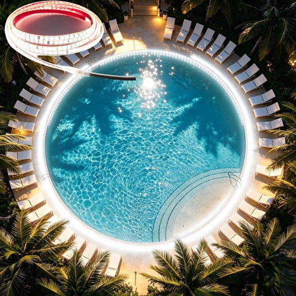 40in High Bright Cuttable Flexible Outdoor Led Strip Lights Waterproof, Self-Adhesive Tape for Pool Patio Cabinet Bedroom Living Room Shelf Indoor Decor