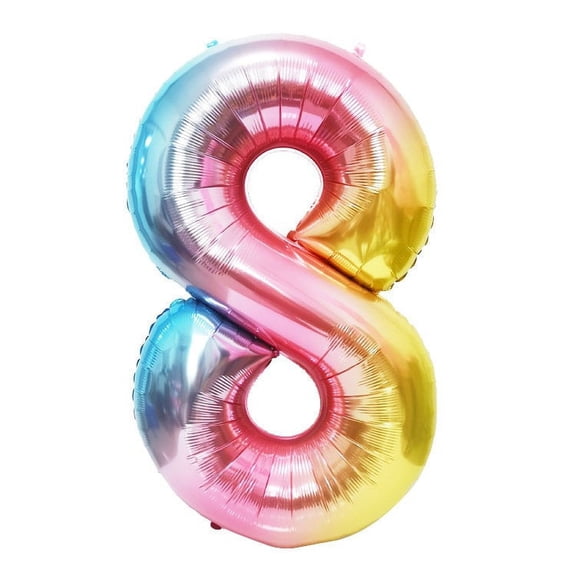 40in Rainbow Gradient Color Foil Number Balloon - Perfect for Celebrations