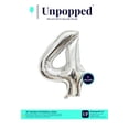 thumbnail image 1 of 40in Silver Number Balloon #4 | Unpopped, 1 of 2