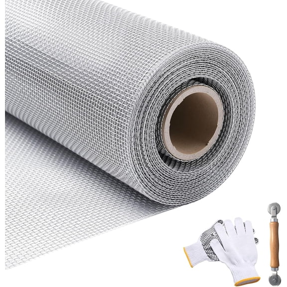 40in x 98ft Stainless Steel Window Screen Mesh Roll Rust-Resistant DIY Replacement for Windows & Doors Heavy Duty Metal Screen Silver