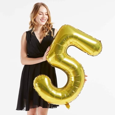 16pcs/lot 40inch 20 30 35 40Year Old Gold Number Balloons 18'' Star&Heart Confet