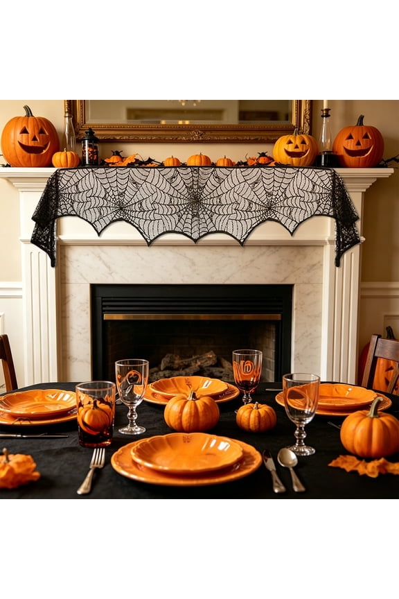 40inch Square Halloween Fabric, Multi-purpose Design for Table, Wall and Door Decor, Fade-resistant Material Easy to Maintain for Themed Events