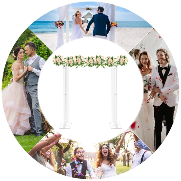 40inch Tall Acrylic Flower Racks Clear Rectangular Wedding Long Floral Stand