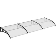 40inx120in Door Awning Canopy Polycarbonate Window Awning Exterior with UV and Rain Protection Outdoor Entrance Cover with ABS Brackets for Porch and Window