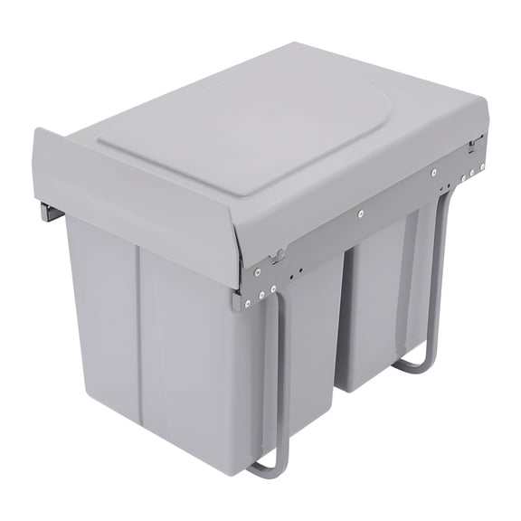 40l Double Pull Out Trash Can Under Cabinet, Swing Top Under Sink,Sliding Kitchen Recycle Waste Bin with Smooth Edge and Large Capacity for Homes,Cafes,Offices, Kitchens (20L*2)