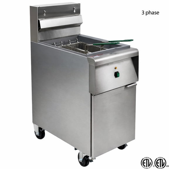 40 lb Commercial Electric Deep Fryer 208V / 3 Phase | 7.5 kW | NSF ETL Certified
