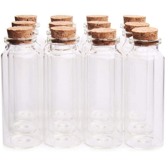40ml Potion Bottles,Glass Bottles with Cork Stopper,Small Glass Jars for Wedding Favors,Halloween Decorations,Baby Shower,Party Favors 12 Pack 1.18" x 3.14"
