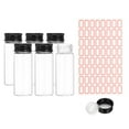thumbnail image 1 of 40ml Test Tubes with Caps, 6Pcs 30x80mm Glass Clear Flat Bottom Test Tube Containers with Plastic Cap for Bead Party Candy Bath Salt Storage Scientific Experiment Plant(Black), 1 of 6