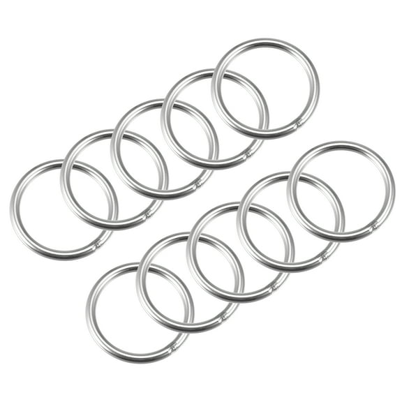 40mm(1.57") Outer Dia. 4mm Thickness Welded O Ring 304 Stainless Steel 10 Pack