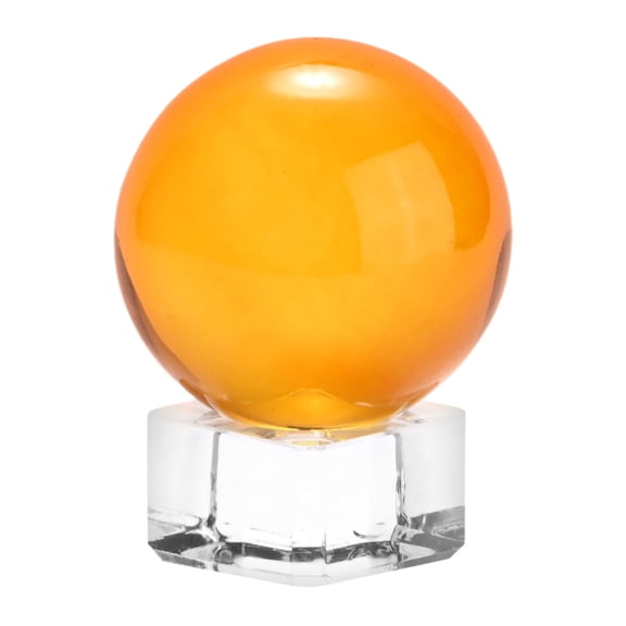 40mm/1.6 Inch K5 Crystal Glass Ball with Stand Ornament for Home Office Photography Amber
