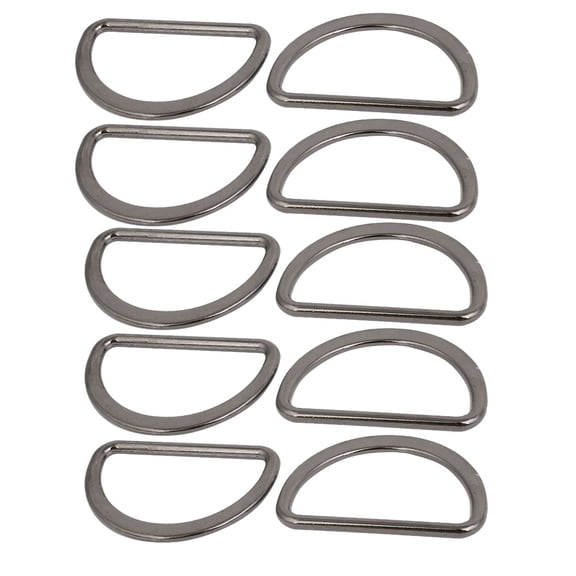 40mm/1.6'' Inner Width Zinc Alloy D Welded Ring Silver Black 10pcs