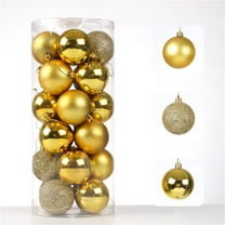 40mm 24 Pcs Christmas Ball Large Ornaments Party Decorations Shatterproof Festival Pendant Hangings for Xmas Tree Decor (Gold)
