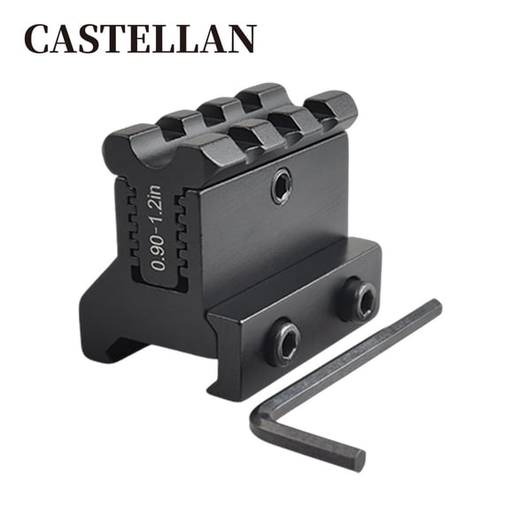 40mm Adjustable High Mount Rail Base 3-Slot Full Metal Picatinny Scope Mount Adapter, for Optics and Tactical Accessories