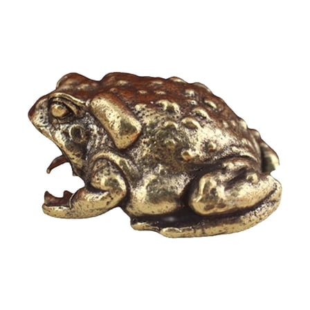 1-5Pc 40mm Antique Bronze Sculpture of Solid Brass Toad Small Ornament Decor US