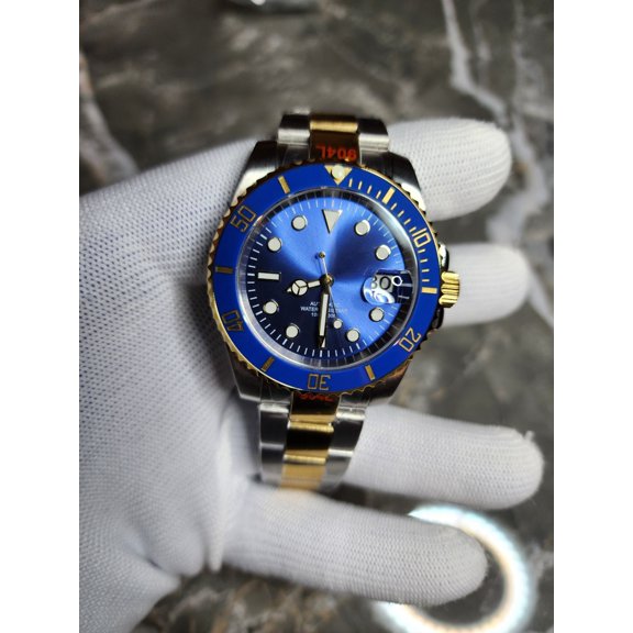 40mm Blue Bezel & Dial NH35 Automatic Stainless Steel & Gold Watch
