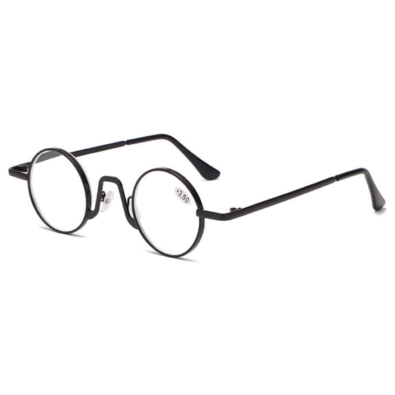 40mm Creative Small Round Black Reading Glasses 3.00 Presbyopic Glasses Steampunk Fashion Retro Metal Readers +3.00 Strength