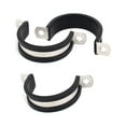 thumbnail image 1 of 40mm Dia EPDM Rubber Lined U Shaped Pipe Tube Wire Clamps Clips 3pcs, 1 of 2