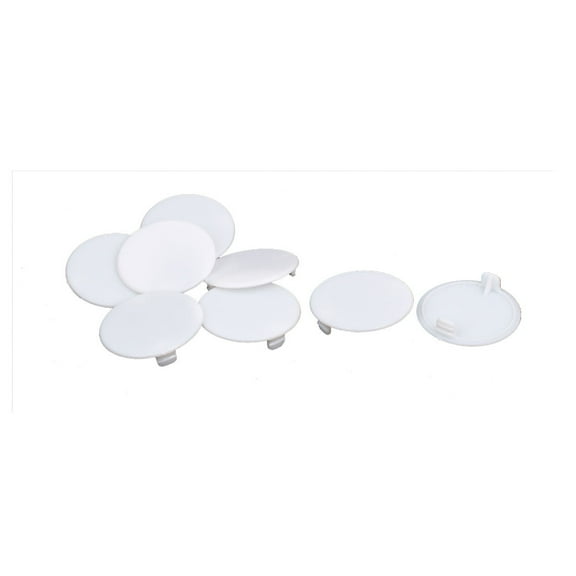 40mm Dia Plastic Dust Proof Drilling Hole Plugs Lids Screw Covers White 8Pcs