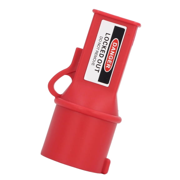 40mm ID Industrial Electrical Socket Lockout Tagout Kit with Key & Tag - Waterproof PP Plug Protector for Equipment Maintenance