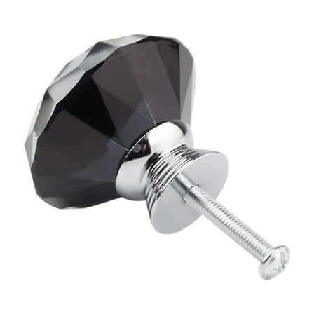40mm Kitchen Cabinet Diamond Shape Design Black Crystal Glass Knobs Gold/Silver Handle Cupboard Pulls Drawer 1Pcs