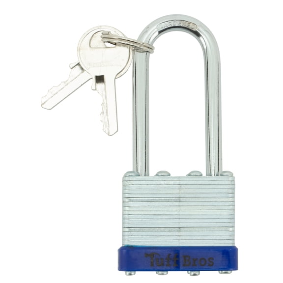 40mm Laminated Padlock 2" Long Shank Brass Tumblers