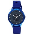 thumbnail image 1 of 40mm Montres Carlo Women Luxury Fashion Silicon Band Quartz Wrist Dress Watch (Blue), 1 of 4