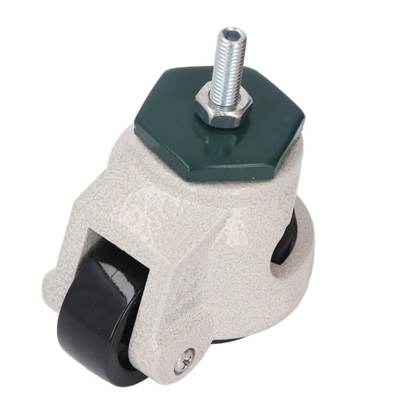 40mm Nylon  Leveling Caster with Rubber Foot - M8 Thread Rod Adjustable Height Wheel for Workbench & Machinery - Set of 1