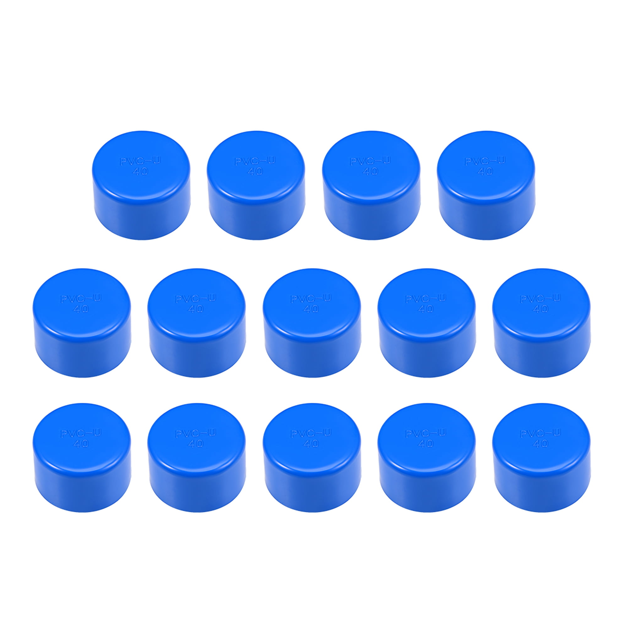 40mm PVC Pipe Cap Fitting Slip End Caps DWV Drain Waste Vent Blue 14 Pcs