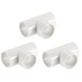 thumbnail image 1 of 40mm Tee, 3Pcs 3 Way Elbow Connector Furniture Grade Tee Elbow, White, 1 of 7