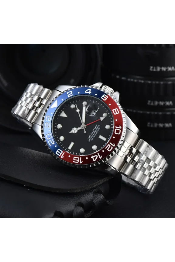 40mm Red Blue Pepsi Business Diver NH34 GMT Watch 100m Waterproof Sapphire Crystal NH34A Automatic W Mens Watch Chronograph Stainless Steel Luxury Moon Phase Business Watch