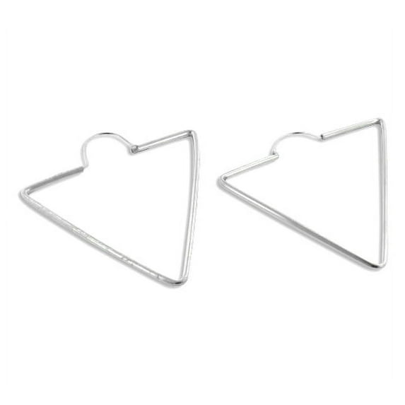 40mm Triangular Hoops - Sterling Silver Endless Hoop Earrings