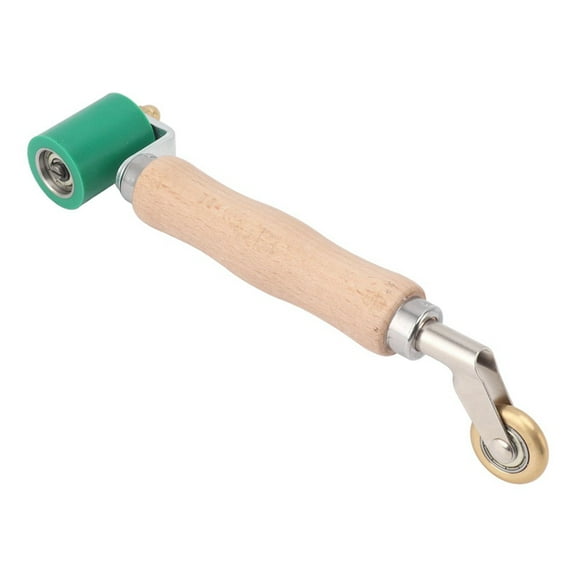 40mm Wallpaper Roller Seam Roller Steel, Wood Handle Silicone Seam Roller Dual Use Brass Wheel for PVC Welding B