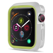 40mm Watch Case, [White/Yellow] Tough Rugged TPU Rubber Protective Cover/Shell for Apple Watch Series 4, 40mm