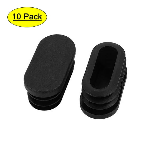 40mmx20mm Plastic Non Slip Oval Chair Table Leg Protectors Cap Tube Insert 10pcs