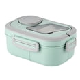 thumbnail image 1 of 40oz Adult Bento Food Storage Container with Multiple Compartments Leak Proof Microwave Reusable Lunch for School Travel Durable PP Material Built-In Handle, 1 of 4