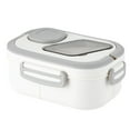 thumbnail image 1 of 40oz Adult Bento Food Storage Container with Multiple Compartments Leak Proof Microwave Reusable Lunch for School Travel Durable PP Material Built-In Handle, 1 of 4